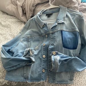 Lane Bryant Size 16 distressed denim jacket